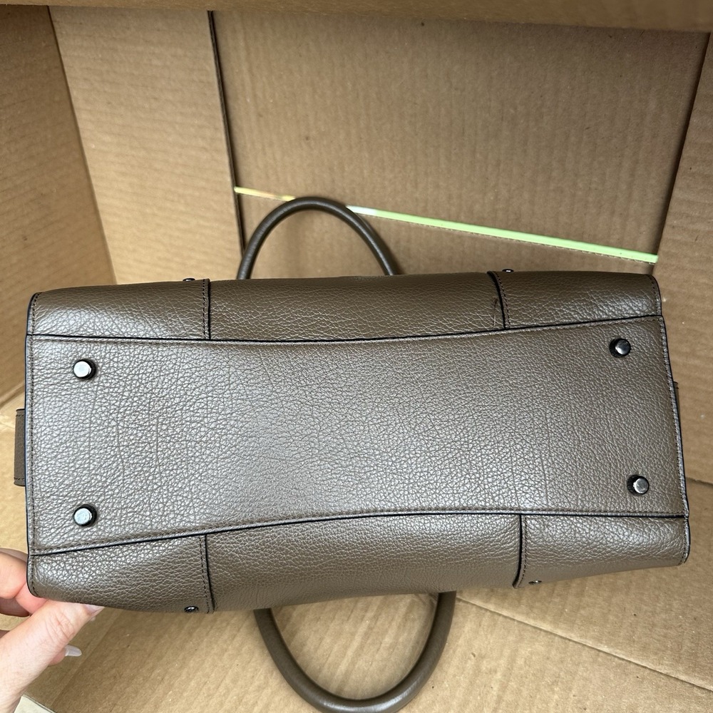 Coach Mercer Metallic Grey Triple Compartment Bag  W/Turnlock Closure 37575 - Picture 5 of 11